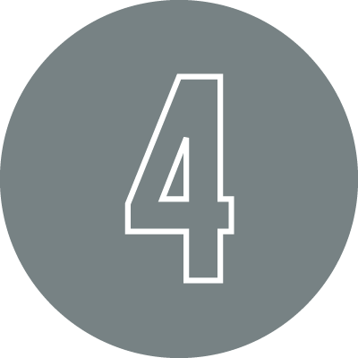 Asset 174 - Essential Plan Support Services - Essential Plan Support Services Gray circular badge with a white outlined number 4 in the center (step indicator)